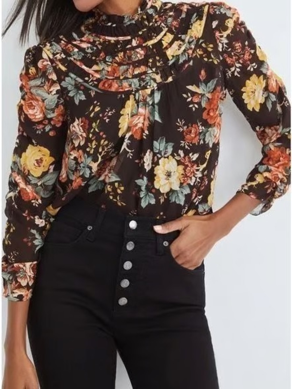 NWT VERONICA BEARD 💕Ares Floral-print Silk-chiffon Blouse In Oxblood Multi
